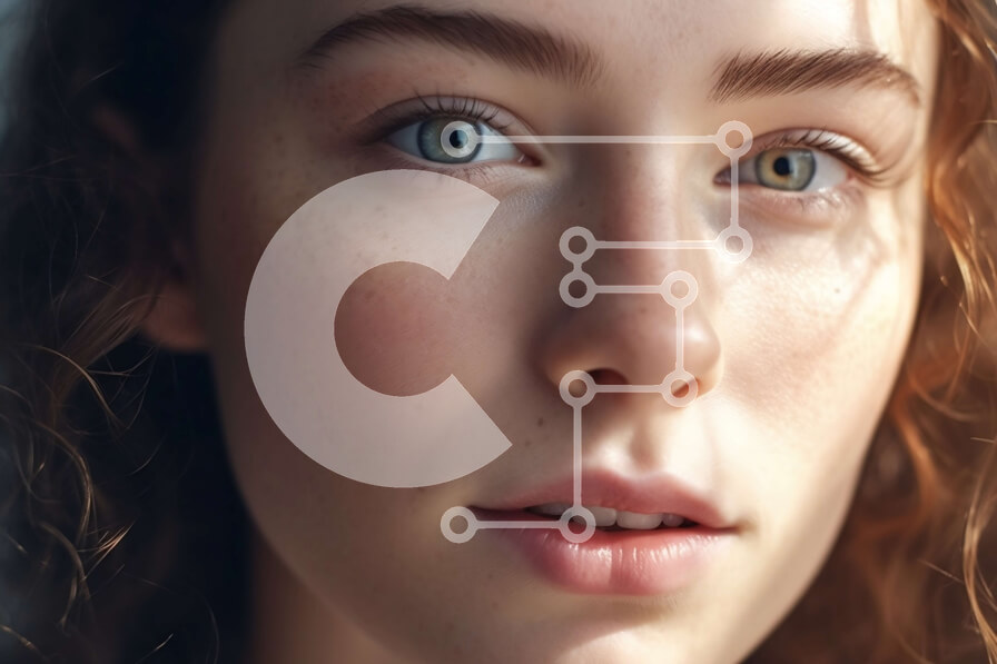 Intra Συλλεκτικό Ξύλινο Παζλ Plywood  4mm - Όμορφο πορτρέτο μιας νεαρής γυναίκας με μακριά σγουρά μαλλιά και πράσινα μάτια Σε Ξύλινο Κουτί - Διαστάσεις Puzzle: 10x10 cm – 25 κομμάτια