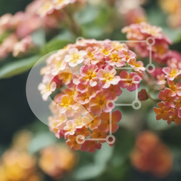 Intra Συλλεκτικό Ξύλινο Παζλ Plywood  4mm - Κοντινή όψη των ροζ και πορτοκαλί λουλουδιών σε πλήρη άνθιση Σε Ξύλινο Κουτί - Διαστάσεις: 10x10 cm – 25 κομμάτια