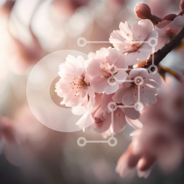 Intra Συλλεκτικό Ξύλινο Παζλ Plywood  4mm - Ειρηνική και γαλήνια εικόνα του ροζ ανθισμένου δέντρου κερασιάς Σε Ξύλινο Κουτί - Διαστάσεις: 10x10 cm – 25 κομμάτια