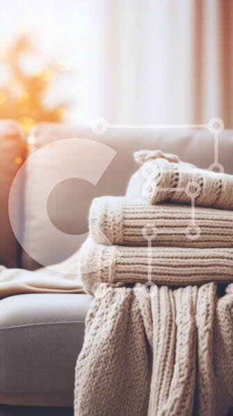 Intra Συλλεκτικό Ξύλινο Παζλ Plywood  4mm - Ζεστή και ζεστή χριστουγεννιάτικη σκηνή με κουβέρτες και δέντρο Σε Ξύλινο Κουτί - Διαστάσεις: 10x10 cm – 25 κομμάτια