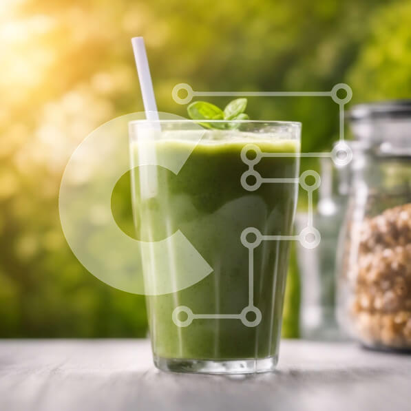 Σετ των 2 Intra Συλλεκτικό Ξύλινο Παζλ Plywood  4mm - Πράσινο Smoothie με φύλλα μέντας και ξηρούς καρπούς Σε Ξύλινο Κουτί - Διαστάσεις: 10x10 cm – 25 κομμάτια