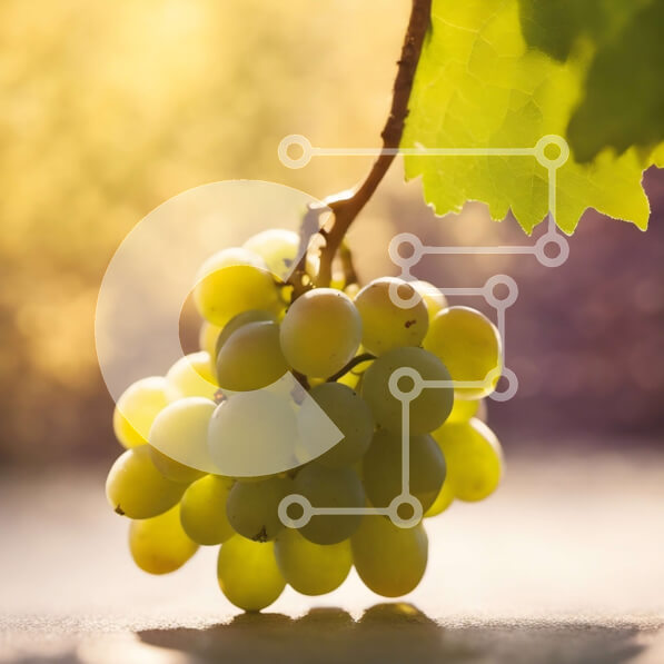 Intra Συλλεκτικό Ξύλινο Παζλ Plywood  4mm - Πράσινα σταφύλια που κρέμονται από το αμπέλι μια ηλιόλουστη μέρα Σε Ξύλινο Κουτί - Διαστάσεις: 10x10 cm – 25 κομμάτια