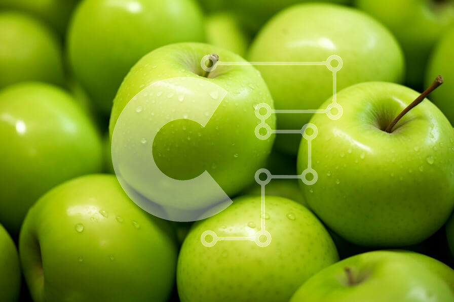 Σετ των 2 Intra Συλλεκτικό Ξύλινο Παζλ Plywood  4mm - Σωρός από πράσινα μήλα Σε Ξύλινο Κουτί - Διαστάσεις: 10x10 cm – 25 κομμάτια