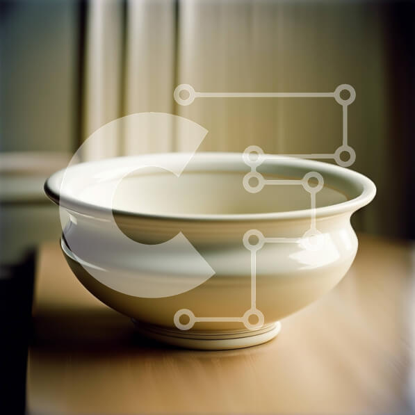 Intra Συλλεκτικό Ξύλινο Παζλ Plywood  4mm - Όμορφη εικόνα ενός λευκού κεραμικού μπολ σε ένα ξύλινο τραπέζι Σε Ξύλινο Κουτί - Διαστάσεις: 10x10 cm – 25 κομμάτια