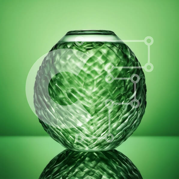 Intra Συλλεκτικό Ξύλινο Παζλ Plywood  4mm - Πράσινο γυάλινο βάζο με υφαντό σχέδιο Σε Ξύλινο Κουτί - Διαστάσεις: 10x10 cm – 25 κομμάτια