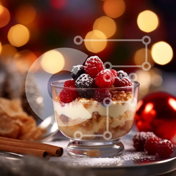 Σετ των 2 Intra Συλλεκτικό Ξύλινο Παζλ Plywood  4mm - Νόστιμη πουτίγκα με σμέουρα, βατόμουρα και ξυλάκια κανέλας Σε Ξύλινο Κουτί - Διαστάσεις: 10x10 cm – 25 κομμάτια