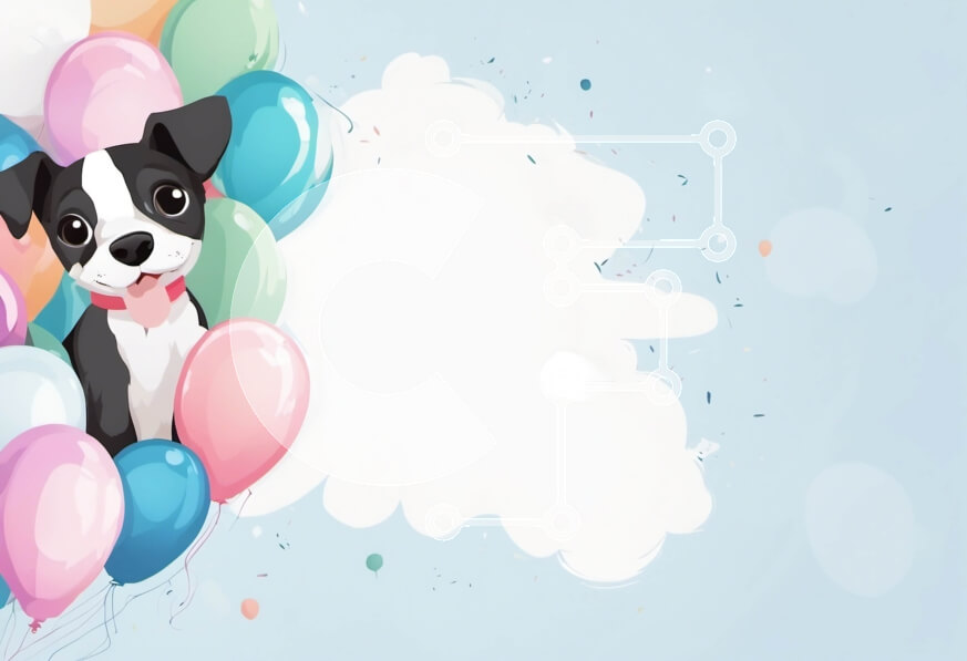 Σετ των 2 Intra Συλλεκτικό Ξύλινο Παζλ Plywood  4mm - Μαύρο και άσπρο σκυλί με πολύχρωμα μπαλόνια Σε Ξύλινο Κουτί - Διαστάσεις: 10x10 cm – 25 κομμάτια