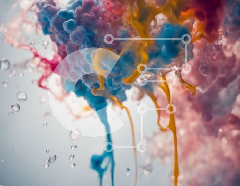 Intra Συλλεκτικό Ξύλινο Παζλ Plywood  4mm - Πολύχρωμο υγρό παφλασμό αφηρημένο φόντο Σε Ξύλινο Κουτί - Διαστάσεις Puzzle: 10x10 cm – 25 κομμάτια