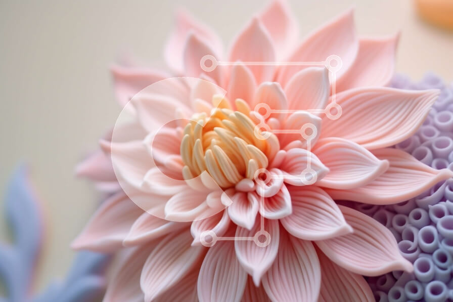 Intra Συλλεκτικό Ξύλινο Παζλ Plywood  4mm - Ροζ και κίτρινο άνθος αργίλου Σε Ξύλινο Κουτί - Διαστάσεις: 10x10 cm – 25 κομμάτια