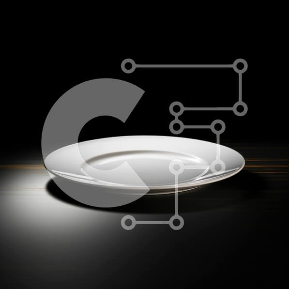 Σετ των 2 Intra Συλλεκτικό Ξύλινο Παζλ Plywood  4mm - Λευκό πιάτο σε σκοτεινή επιφάνεια Σε Ξύλινο Κουτί - Διαστάσεις: 10x10 cm – 25 κομμάτια