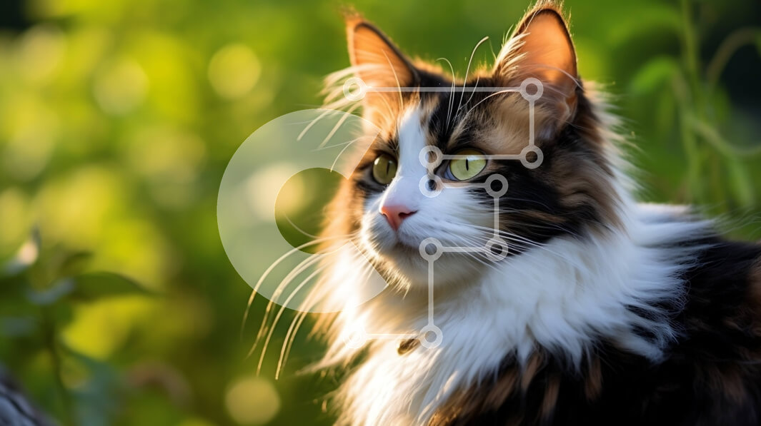 Σετ των 2 Intra Συλλεκτικό Ξύλινο Παζλ Plywood  4mm - Κοντινό πλάνο του προσώπου της οικιακής κοντότριχης γάτας Σε Ξύλινο Κουτί - Διαστάσεις: 10x10 cm – 25 κομμάτια