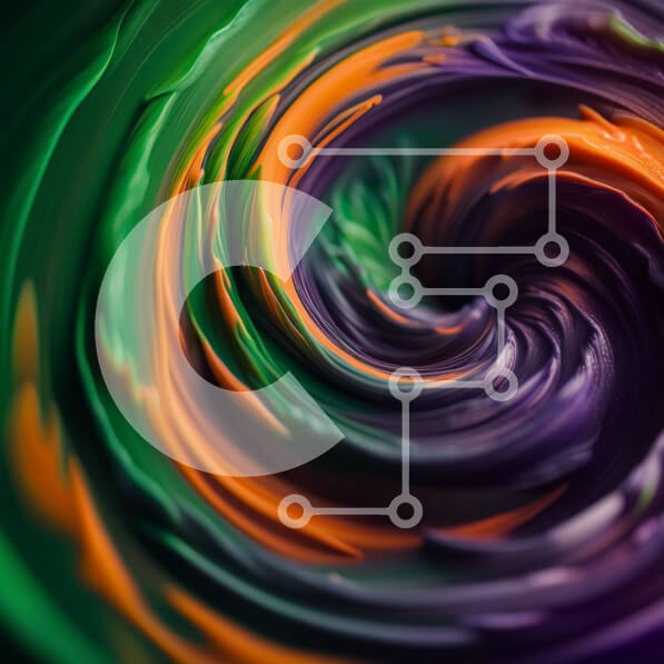 Intra Συλλεκτικό Ξύλινο Παζλ Plywood  4mm - Δυναμική και ενεργειακή σπείρα στροβιλισμού βαφής Σε Ξύλινο Κουτί - Διαστάσεις Puzzle: 10x10 cm – 25 κομμάτια