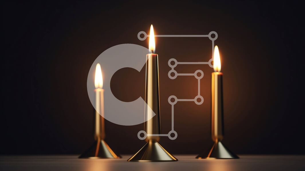 Intra Συλλεκτικό Ξύλινο Παζλ Plywood  4mm - Τρία αναμμένα κεριά σε μαύρο φόντο με χρυσές βάσεις Σε Ξύλινο Κουτί - Διαστάσεις Puzzle: 10x10 cm – 25 κομμάτια