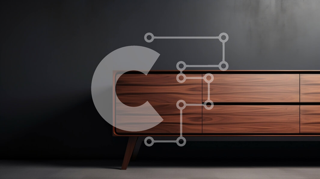 Intra Συλλεκτικό Ξύλινο Παζλ Plywood  4mm - Μοντέρνος μπουφές από ξύλο καρυδιάς με μινιμαλιστικό σχέδιο Σε Ξύλινο Κουτί - Διαστάσεις Puzzle: 10x10 cm – 25 κομμάτια