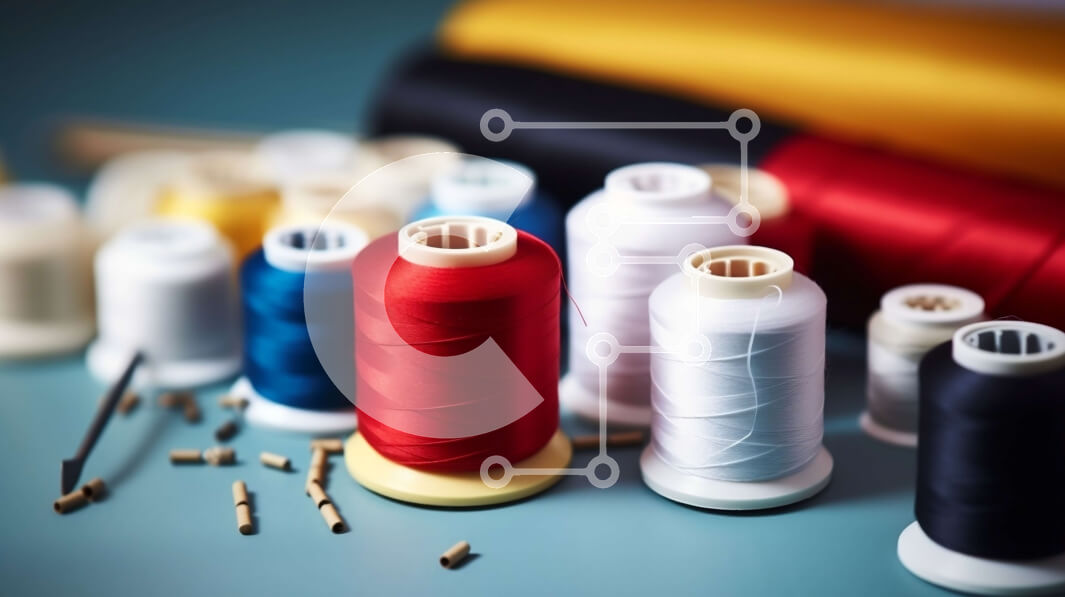 Intra Συλλεκτικό Ξύλινο Παζλ Plywood  4mm - Συλλογή από καρούλια από κλωστές και νήματα σε μπλε επιφάνεια Σε Ξύλινο Κουτί - Διαστάσεις Puzzle: 10x10 cm – 25 κομμάτια