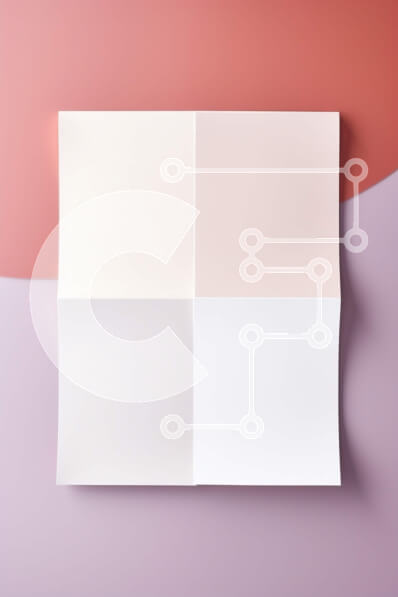 Intra Συλλεκτικό Ξύλινο Παζλ Plywood  4mm - Κενό φύλλο χαρτιού με τσάκιση σε σίγαση ροζ και μοβ ντεγκραντέ φόντο Σε Ξύλινο Κουτί - Διαστάσεις Puzzle: 10x10 cm – 25 κομμάτια