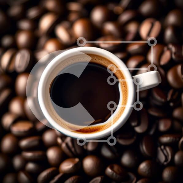 Σετ των 2 Intra Συλλεκτικό Ξύλινο Παζλ Plywood  4mm - Εκπληκτική εικόνα ενός φλιτζάνι μαύρου καφέ σε ένα κρεβάτι με φρεσκοψημένους κόκκους καφέ Σε Ξύλινο Κουτί - Διαστάσεις: 10x10 cm – 25 κομμάτια