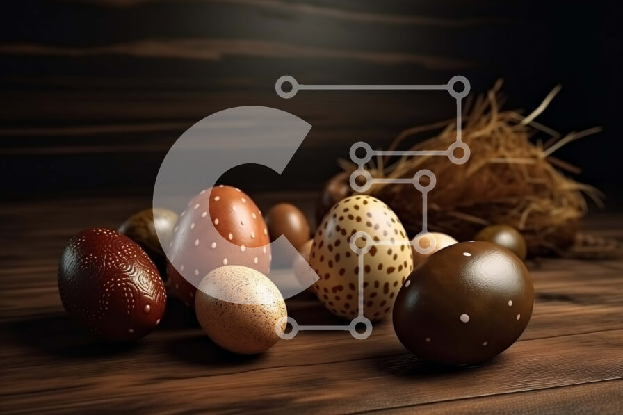 Intra Συλλεκτικό Ξύλινο Παζλ Plywood  4mm - Ζωηρόχρωμα αυγά Πάσχας σε έναν ξύλινο πίνακα Στοκ Φωτογραφία Σε Ξύλινο Κουτί - Διαστάσεις: 10x10 cm – 25 κομμάτια