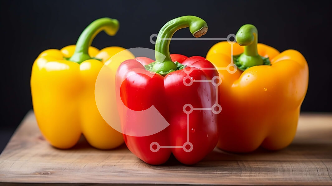 Σετ των 2 Intra Συλλεκτικό Ξύλινο Παζλ Plywood  4mm - Πολύχρωμες πιπεριές σε ξύλινο ξύλο κοπής Σε Ξύλινο Κουτί - Διαστάσεις: 10x10 cm – 25 κομμάτια