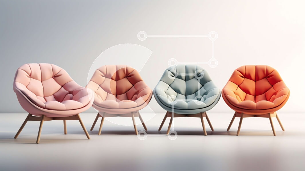 Intra Συλλεκτικό Ξύλινο Παζλ Plywood  4mm - Μοντέρνες Επενδυμένες Καρέκλες σε Διάφορα Χρώματα Σε Ξύλινο Κουτί - Διαστάσεις Puzzle: 10x10 cm – 25 κομμάτια