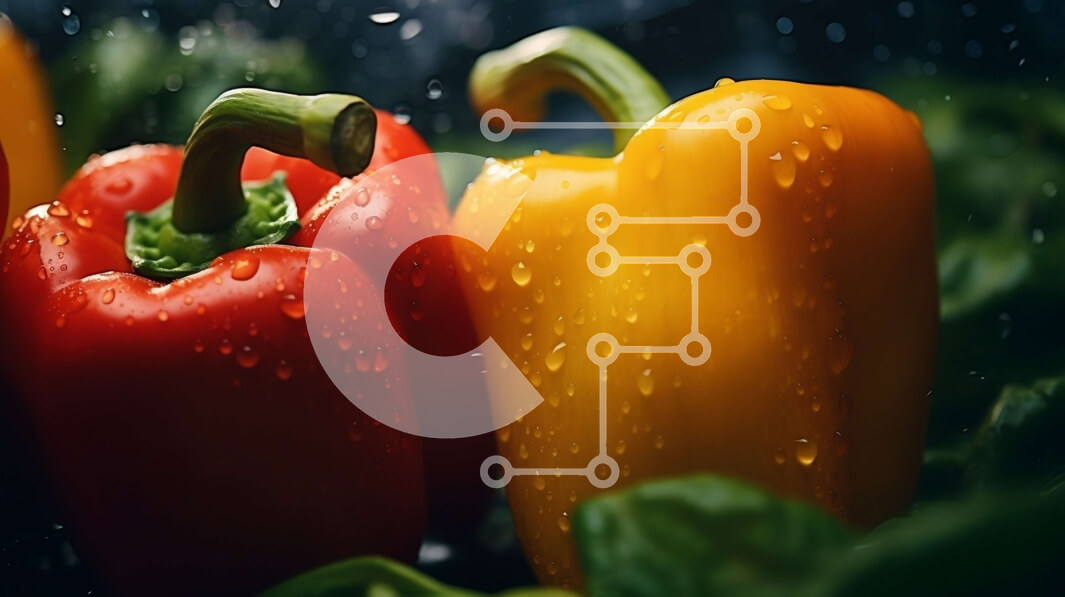 Σετ των 2 Intra Συλλεκτικό Ξύλινο Παζλ Plywood  4mm - Πολύχρωμες πιπεριές με σταγονίδια νερού Σε Ξύλινο Κουτί - Διαστάσεις: 10x10 cm – 25 κομμάτια