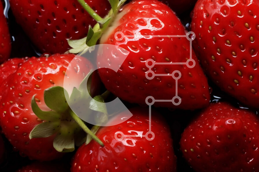 Σετ των 2 Intra Συλλεκτικό Ξύλινο Παζλ Plywood  4mm - Φρέσκες φράουλες σε κύκλο Σε Ξύλινο Κουτί - Διαστάσεις: 10x10 cm – 25 κομμάτια