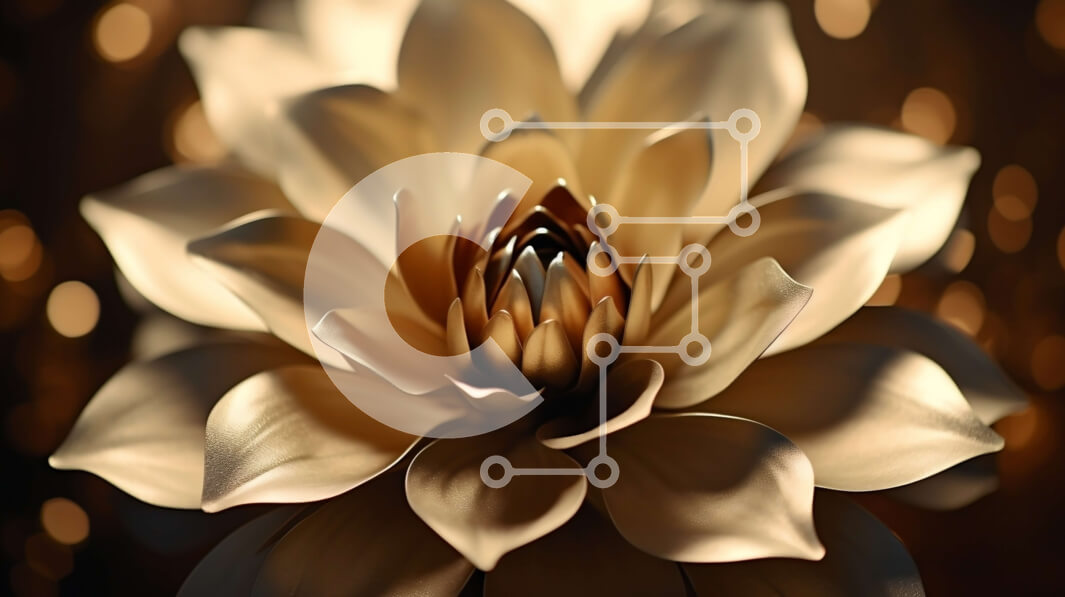 Intra Συλλεκτικό Ξύλινο Παζλ Plywood  4mm - Μεγάλο καφέ λουλούδι σε αφηρημένο φόντο Bokeh Σε Ξύλινο Κουτί - Διαστάσεις: 10x10 cm – 25 κομμάτια