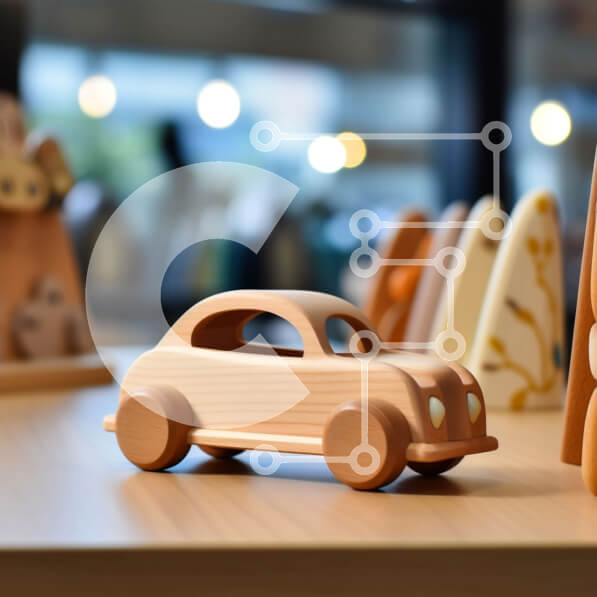 Intra Συλλεκτικό Ξύλινο Παζλ Plywood  4mm - Vintage ξύλινο αυτοκίνητο παιχνιδιών στο τραπέζι Σε Ξύλινο Κουτί - Διαστάσεις: 10x10 cm – 25 κομμάτια