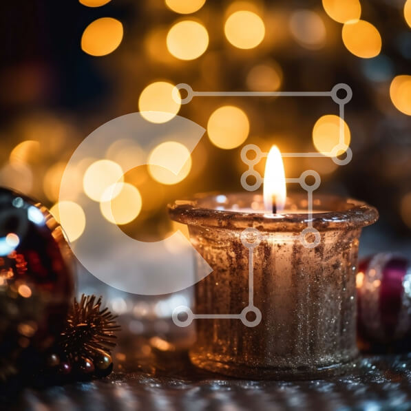 Intra Συλλεκτικό Ξύλινο Παζλ Plywood  4mm - Εορταστικό κερί και Χριστουγεννιάτικα στολίδια εικόνα Σε Ξύλινο Κουτί - Διαστάσεις: 10x10 cm – 25 κομμάτια