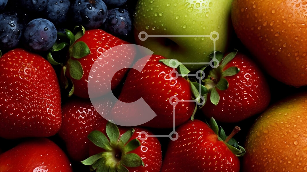 Σετ των 2 Intra Συλλεκτικό Ξύλινο Παζλ Plywood  4mm - Φρέσκα φρούτα σε λευκό φόντο Σε Ξύλινο Κουτί - Διαστάσεις: 10x10 cm – 25 κομμάτια