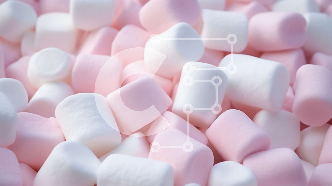 Σετ των 2 Intra Συλλεκτικό Ξύλινο Παζλ Plywood  4mm - Σωρός από ροζ και λευκά marshmallows Σε Ξύλινο Κουτί - Διαστάσεις: 10x10 cm – 25 κομμάτια