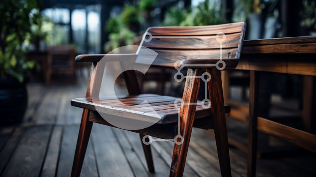 Intra Συλλεκτικό Ξύλινο Παζλ Plywood  4mm - Ξύλινη καρέκλα σε ξύλινο κατάστρωμα ή βεράντα Σε Ξύλινο Κουτί - Διαστάσεις Puzzle: 10x10 cm – 25 κομμάτια