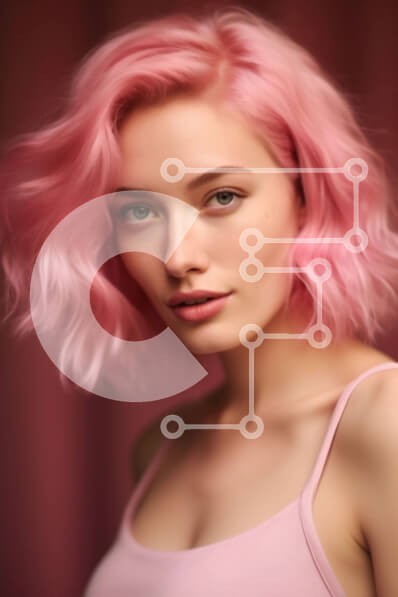 Intra Συλλεκτικό Ξύλινο Παζλ Plywood  4mm - Εκπληκτικό πορτρέτο μιας γυναίκας με ροζ μαλλιά Σε Ξύλινο Κουτί - Διαστάσεις Puzzle: 10x10 cm – 25 κομμάτια