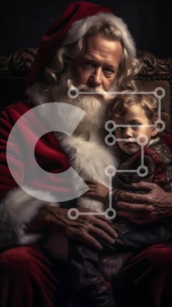 Intra Συλλεκτικό Ξύλινο Παζλ Plywood  4mm - Συγκινητική εικόνα του Άγιου Βασίλη με το παιδί Σε Ξύλινο Κουτί - Διαστάσεις: 10x10 cm – 25 κομμάτια