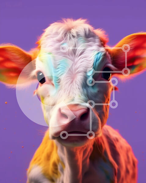 Σετ των 2 Intra Συλλεκτικό Ξύλινο Παζλ Plywood  4mm - Αξιολάτρευτη εικόνα ενός στίγματος μοσχαριού Σε Ξύλινο Κουτί - Διαστάσεις: 10x10 cm – 25 κομμάτια