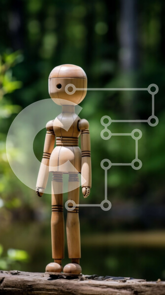 Σετ των 2 Intra Συλλεκτικό Ξύλινο Παζλ Plywood  4mm - Ξύλινο ειδώλιο στο δάσος με το φως του ήλιου να φιλτράρει μέσα από τα δέντρα Σε Ξύλινο Κουτί - Διαστάσεις: 10x10 cm – 25 κομμάτια