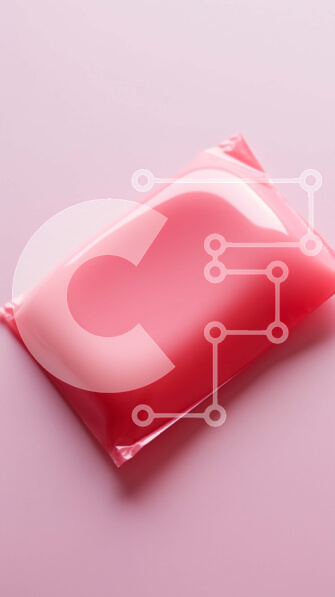 Intra Συλλεκτικό Ξύλινο Παζλ Plywood  4mm - Κόκκινο υγρό σε πλαστική σακούλα σε ροζ επιφάνεια Σε Ξύλινο Κουτί - Διαστάσεις Puzzle: 10x10 cm – 25 κομμάτια