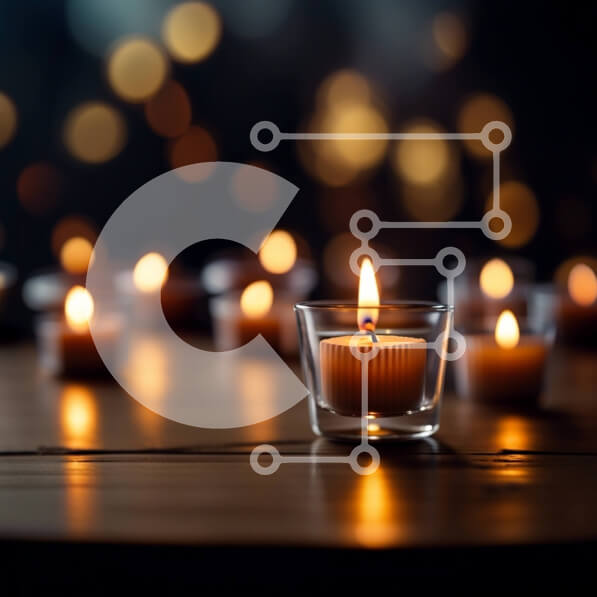 Intra Συλλεκτικό Ξύλινο Παζλ Plywood  4mm - Όμορφη εικόνα αναμμένων κεριών σε ένα γαλήνιο περιβάλλον Σε Ξύλινο Κουτί - Διαστάσεις Puzzle: 10x10 cm – 25 κομμάτια