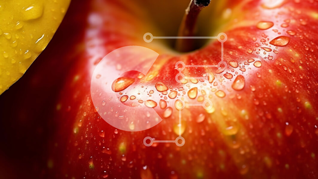 Σετ των 2 Intra Συλλεκτικό Ξύλινο Παζλ Plywood  4mm - Ορεκτική εικόνα ενός φρέσκου μήλου με σταγονίδια νερού Σε Ξύλινο Κουτί - Διαστάσεις: 10x10 cm – 25 κομμάτια