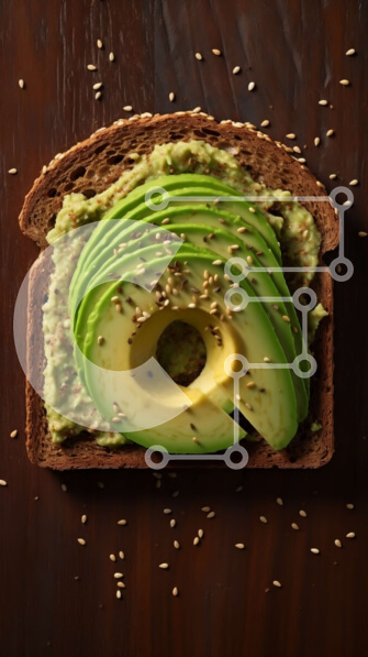 Intra Συλλεκτικό Ξύλινο Παζλ Plywood  4mm - Νόστιμο σάντουιτς αβοκάντο σε ψωμί ολικής αλέσεως με σουσάμι Σε Ξύλινο Κουτί - Διαστάσεις: 10x10 cm – 25 κομμάτια