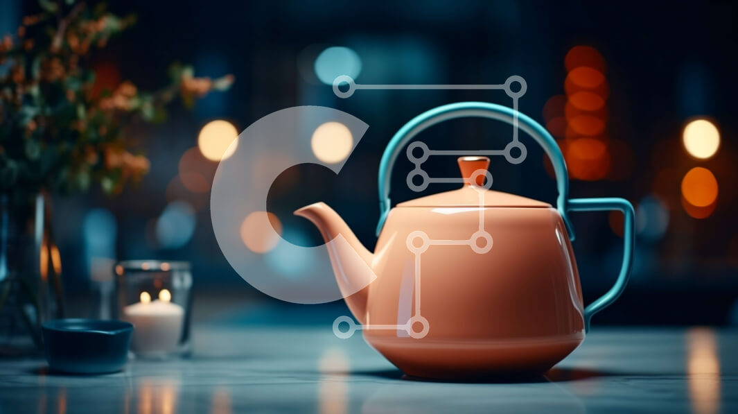 Intra Συλλεκτικό Ξύλινο Παζλ Plywood  4mm - Ροζ κεραμική τσαγιέρα στο τραπέζι με θολά φώτα Σε Ξύλινο Κουτί - Διαστάσεις: 10x10 cm – 25 κομμάτια