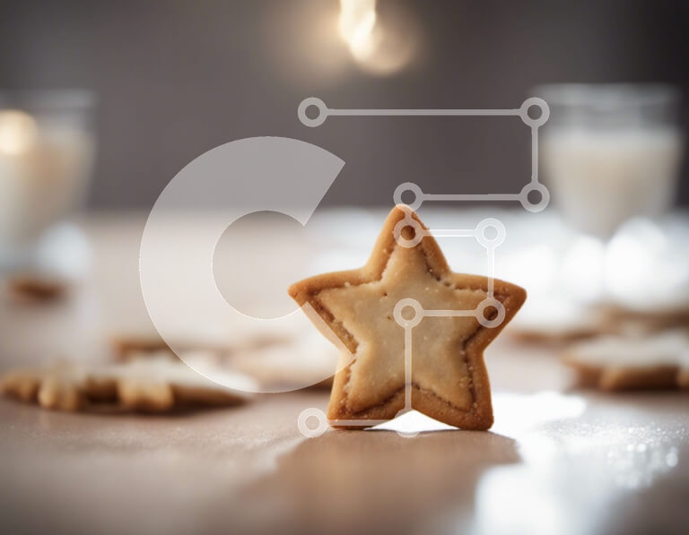 Σετ των 2 Intra Συλλεκτικό Ξύλινο Παζλ Plywood  4mm - Μπισκότο σε σχήμα αστεριού σε ένα γιορτινό τραπέζι Σε Ξύλινο Κουτί - Διαστάσεις: 10x10 cm – 25 κομμάτια