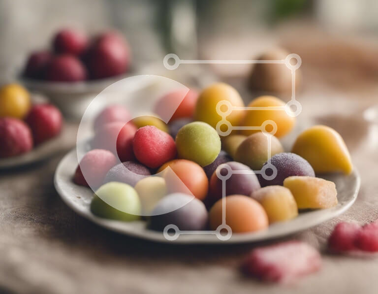 Σετ των 2 Intra Συλλεκτικό Ξύλινο Παζλ Plywood  4mm - Πιάτο με φρούτα - μήλα, πορτοκάλια και σταφύλια Σε Ξύλινο Κουτί - Διαστάσεις: 10x10 cm – 25 κομμάτια