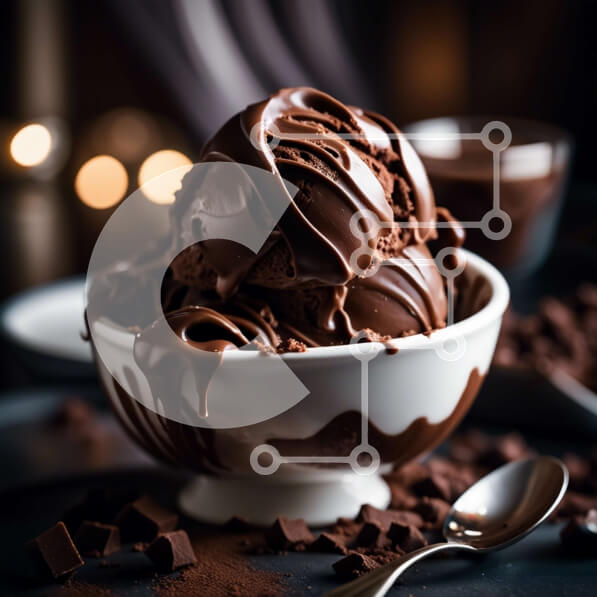 Σετ των 2 Intra Συλλεκτικό Ξύλινο Παζλ Plywood  4mm - Νόστιμο παγωτό σοκολάτα με ντεκαντέ σάλτσα σοκολάτας και αφράτη σαντιγί Σε Ξύλινο Κουτί - Διαστάσεις: 10x10 cm – 25 κομμάτια