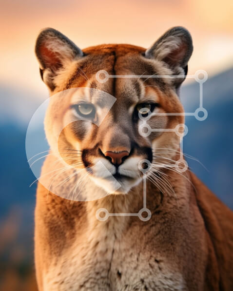 Σετ των 2 Intra Συλλεκτικό Ξύλινο Παζλ Plywood  4mm - Εκπληκτική εικόνα ενός ορεινού λιονταριού σε φυσικό βιότοπο Σε Ξύλινο Κουτί - Διαστάσεις: 10x10 cm – 25 κομμάτια