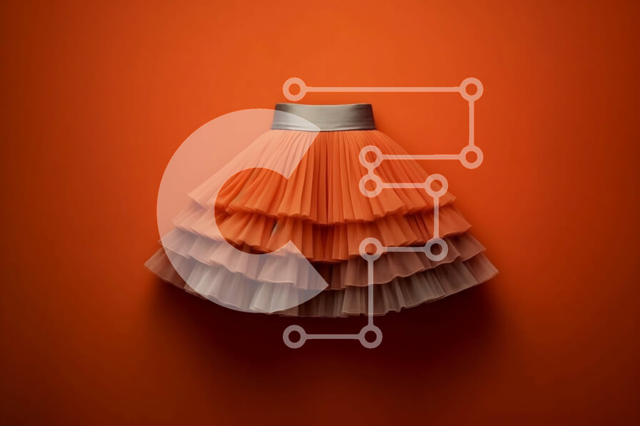 Intra Συλλεκτικό Ξύλινο Παζλ Plywood  4mm - Πορτοκαλί πλισέ φούστα σε μανεκέν Σε Ξύλινο Κουτί - Διαστάσεις Puzzle: 10x10 cm – 25 κομμάτια