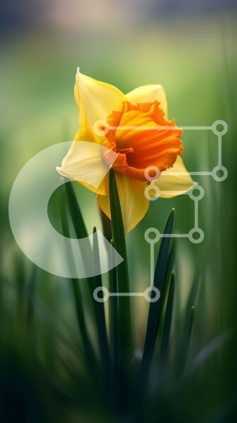 Σετ των 2 Intra Συλλεκτικό Ξύλινο Παζλ Plywood  4mm - Όμορφη κινηματογράφηση σε πρώτο πλάνο ενός κίτρινου λουλουδιού ασφόδελου Σε Ξύλινο Κουτί - Διαστάσεις: 10x10 cm – 25 κομμάτια