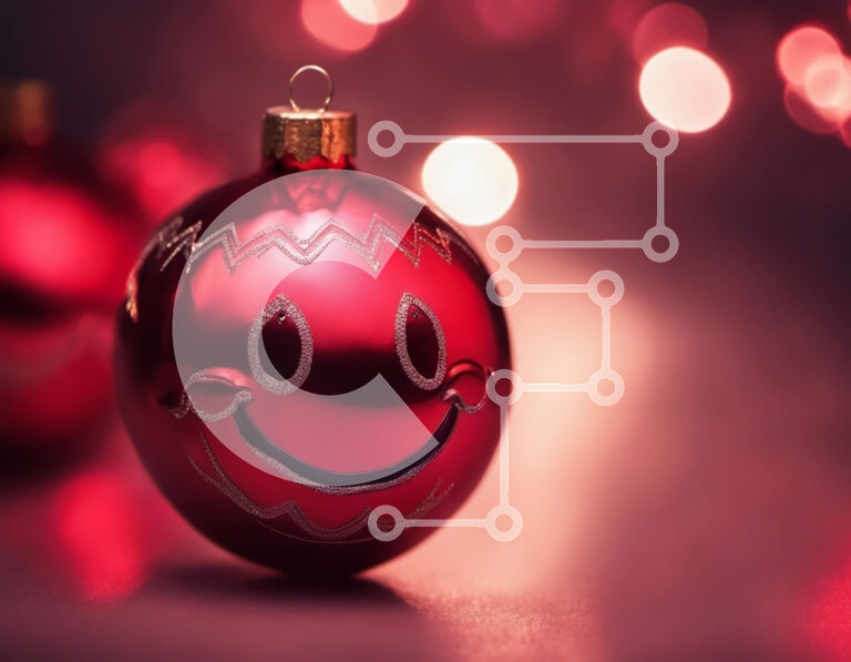 Intra Συλλεκτικό Ξύλινο Παζλ Plywood  4mm - Χαμογελώντας χριστουγεννιάτικο στολίδι σε θολό φόντο Σε Ξύλινο Κουτί - Διαστάσεις: 10x10 cm – 25 κομμάτια