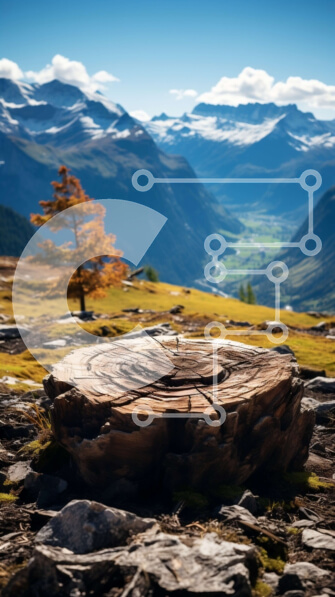 Σετ των 2 Intra Συλλεκτικό Ξύλινο Παζλ Plywood  4mm - Εκπληκτική θέα στα χιονισμένα βουνά και τον καθαρό μπλε ουρανό Σε Ξύλινο Κουτί - Διαστάσεις: 10x10 cm – 25 κομμάτια