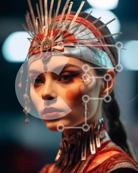 Intra Συλλεκτικό Ξύλινο Παζλ Plywood  4mm - Όμορφο πορτρέτο μιας γυναίκας με περίπλοκη κόμμωση και κοσμήματα Σε Ξύλινο Κουτί - Διαστάσεις Puzzle: 10x10 cm – 25 κομμάτια